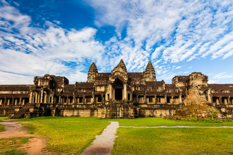 Ancient temple against a beautiful sky. Angkor Wat, Cambodia